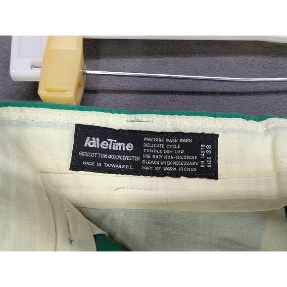 Idle Time Shorts Mens 36 Green Chino Mid Rise Hook Eye Flat Front Slash Pocket - Picture 7 of 8